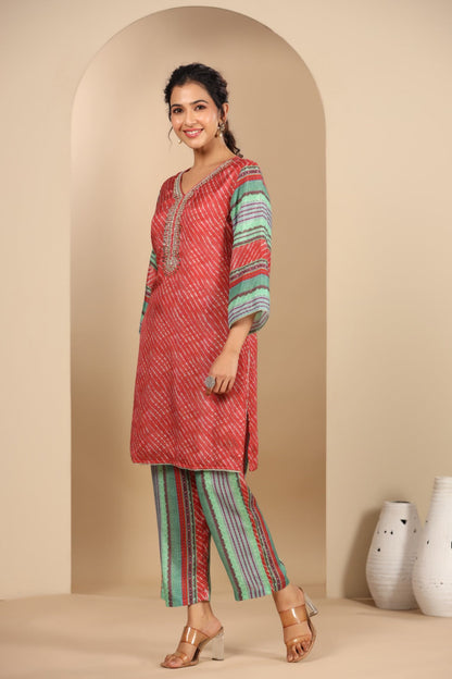 Pavitra scarlet printed co-ord set