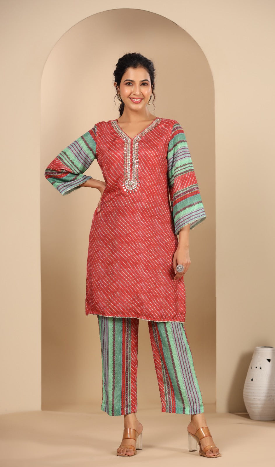 Pavitra scarlet printed co-ord set