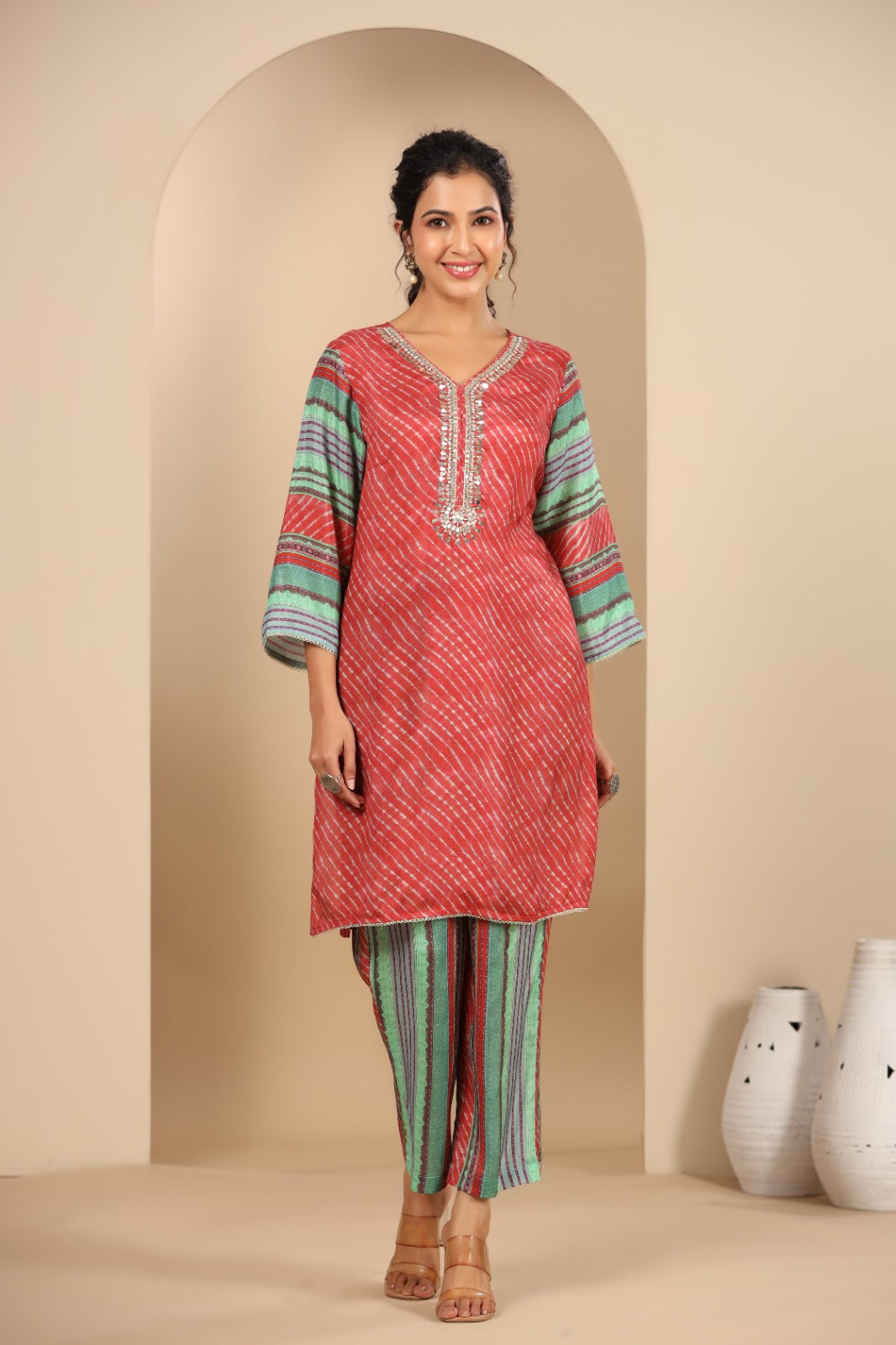 Pavitra scarlet printed co-ord set