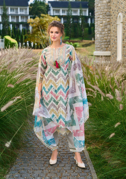 Sargam vibe Shchiffli cotton suit set