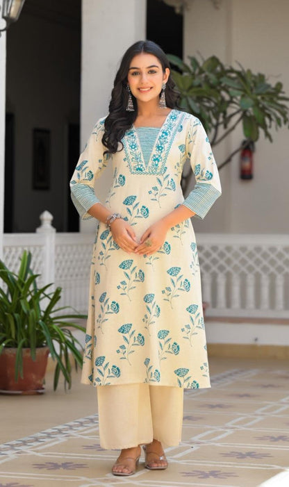 Bhakti Sea Printed Cotton Suit Set