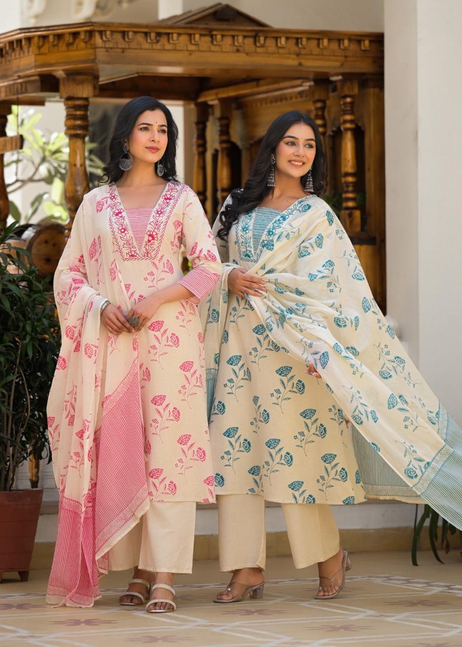Bhakti Sea Printed Cotton Suit Set