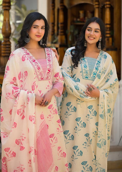 Bhakti Sea Printed Cotton Suit Set