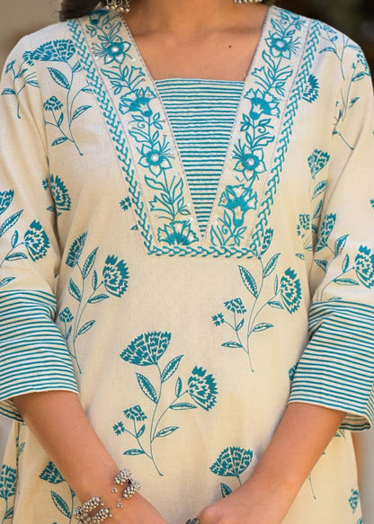 Bhakti Sea Printed Cotton Suit Set