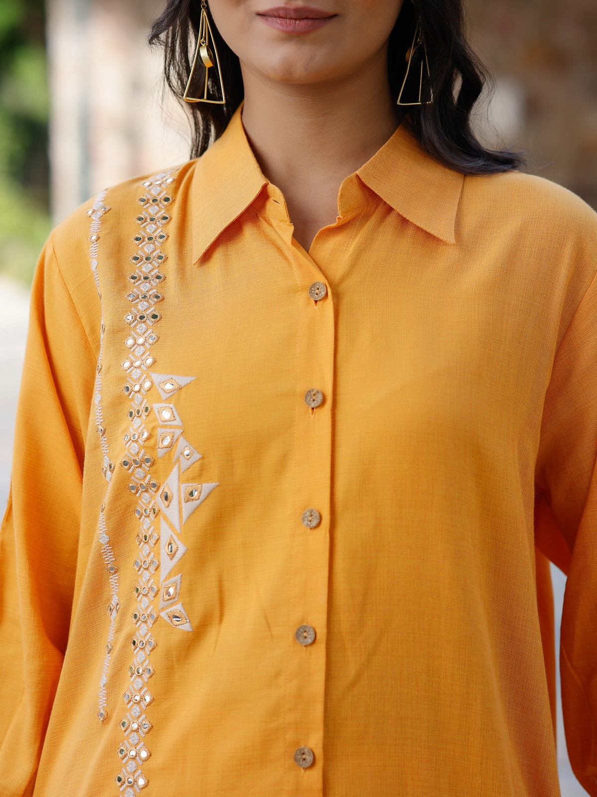 Tridhara Tangerine Cotton Co-ord Set
