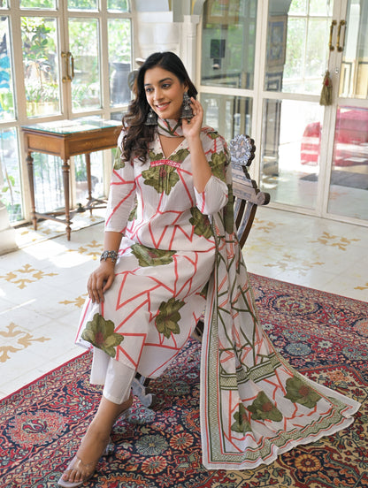 Yutika Fern Cotton Suit set