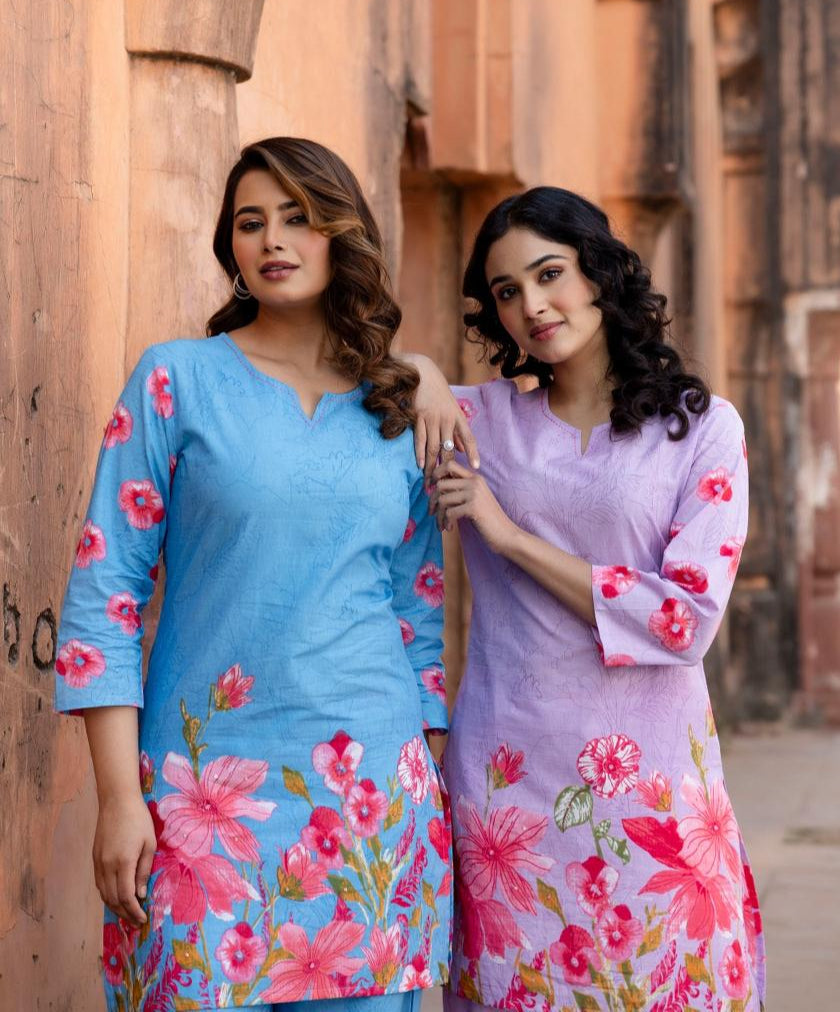 Ushoshi sky printed Cotton co-ord Set