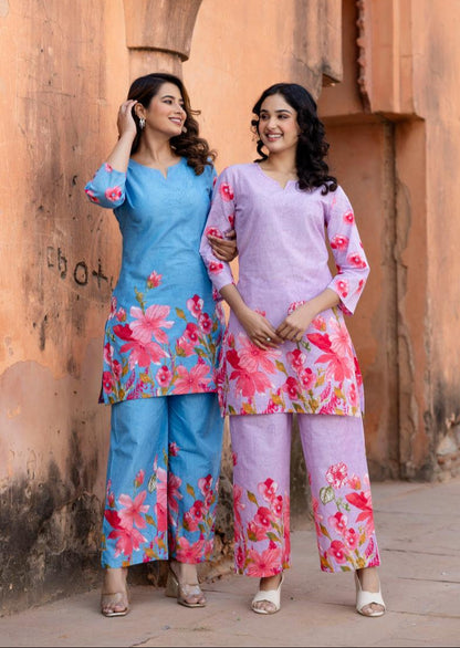 Ushoshi sky printed Cotton co-ord Set