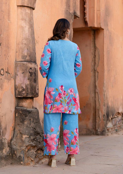Ushoshi sky printed Cotton co-ord Set
