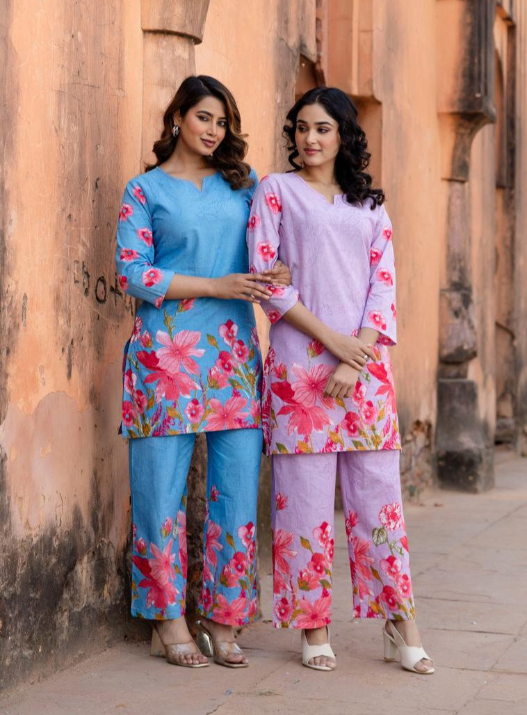 Ushoshi sky printed Cotton co-ord Set