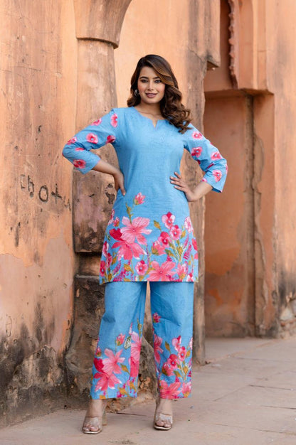 Ushoshi sky printed Cotton co-ord Set