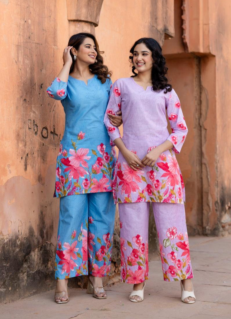 Ushoshi sky printed Cotton co-ord Set