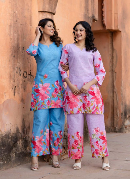 Ushoshi sky printed Cotton co-ord Set