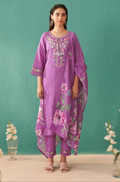 Nadira Orchid Embroidery Suit Set