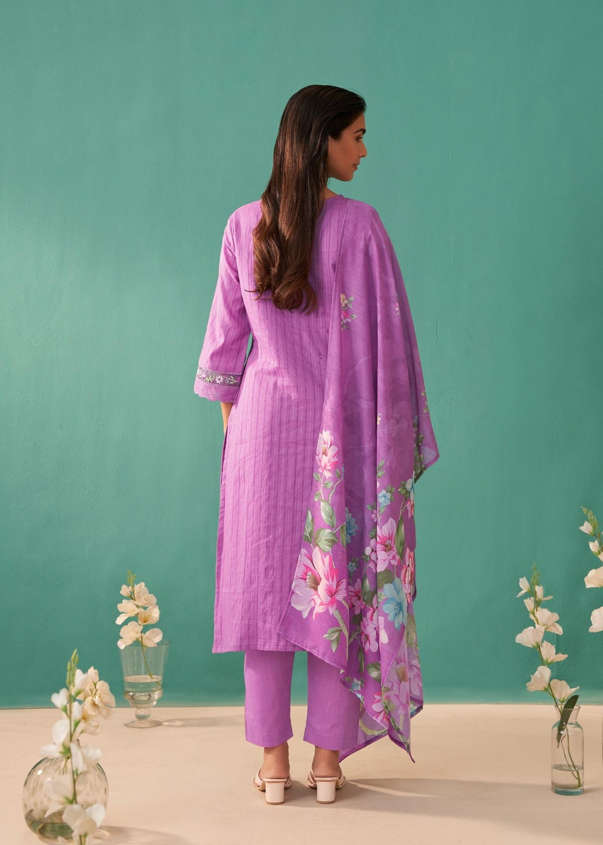 Nadira Orchid Embroidery Suit Set