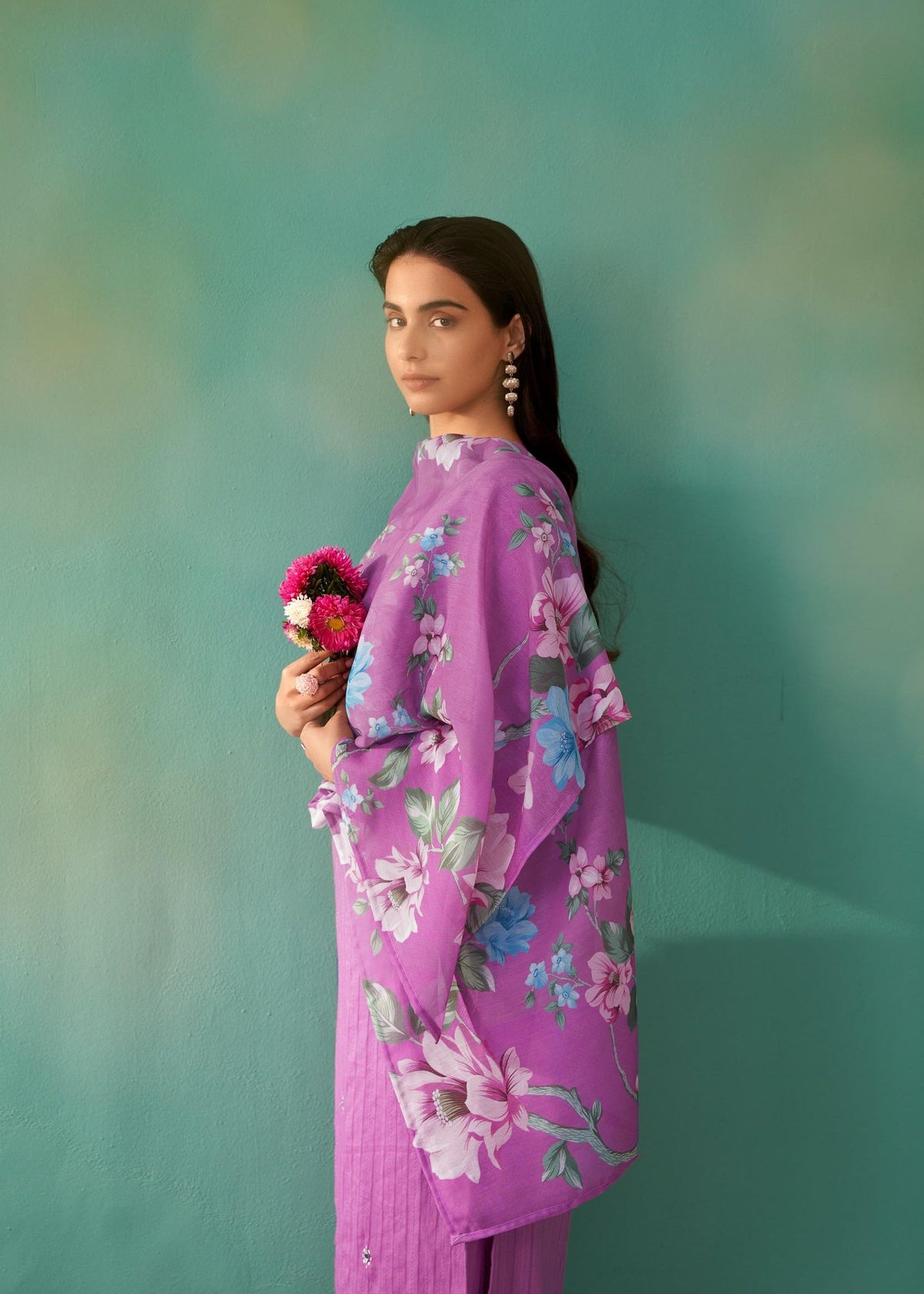 Nadira Orchid Embroidery Suit Set
