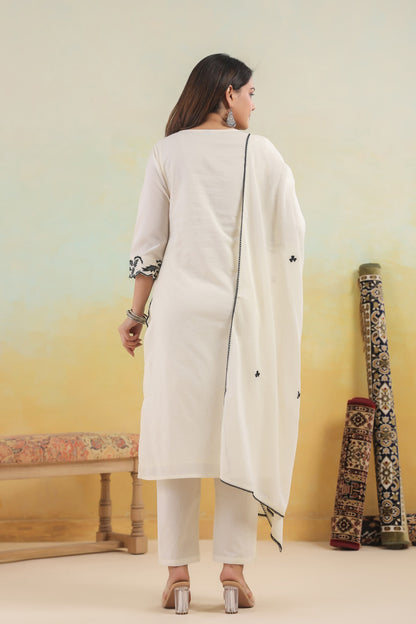 SAGARIKA INK EMBROIDERED COTTON SUIT SET