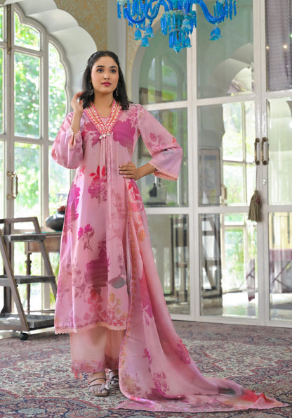 Lakshita rose printed cotton suit set