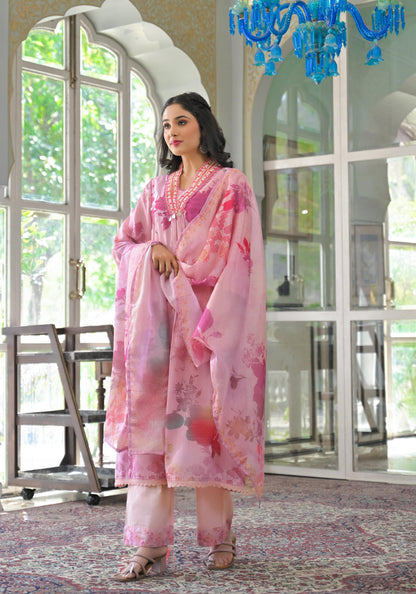 Lakshita rose printed cotton suit set