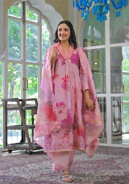 Lakshita rose printed cotton suit set
