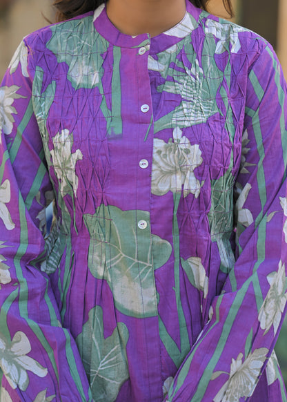 Yutika Orchid Cotton Kurta Pant Set