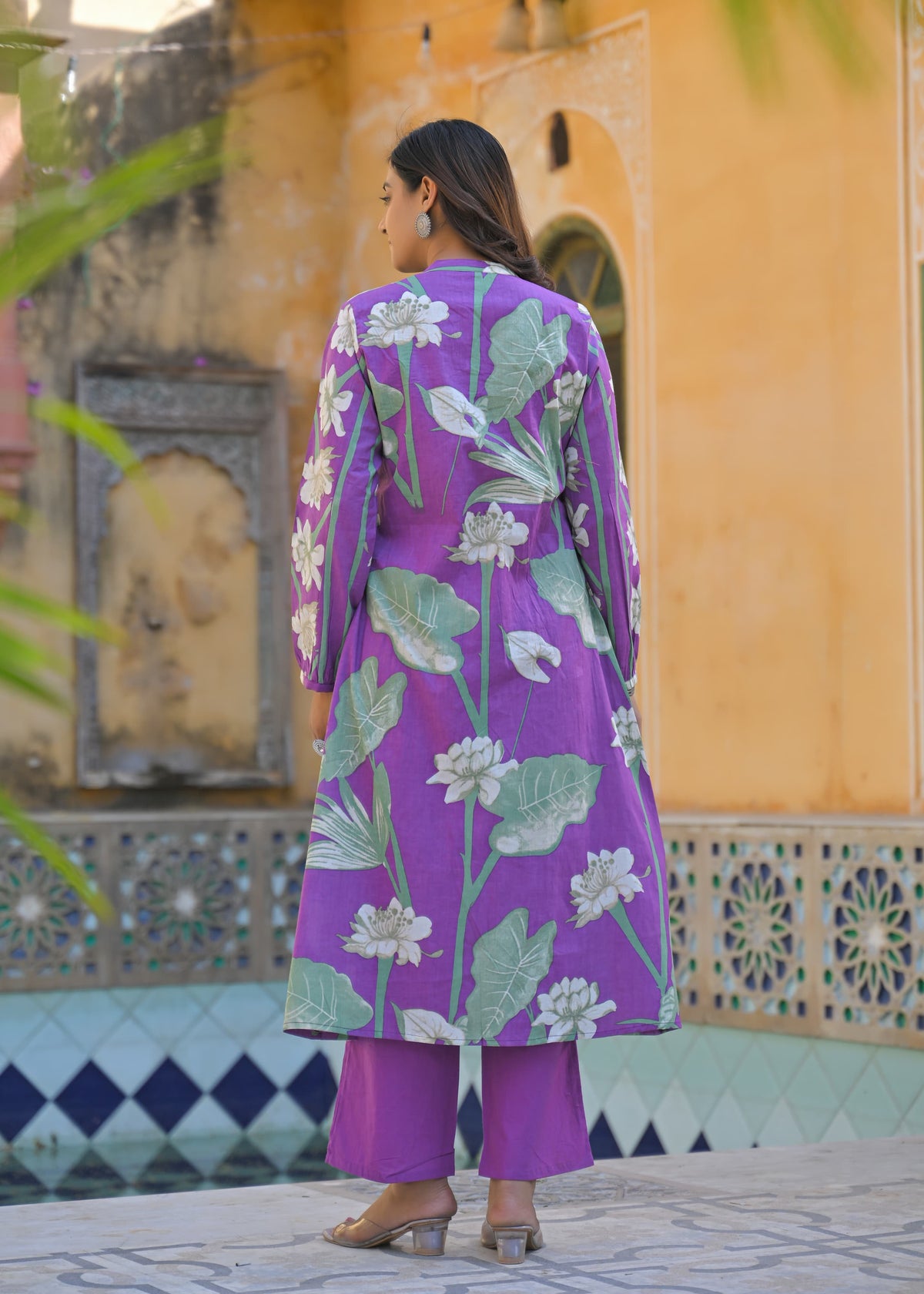 Yutika Orchid Cotton Kurta Pant Set