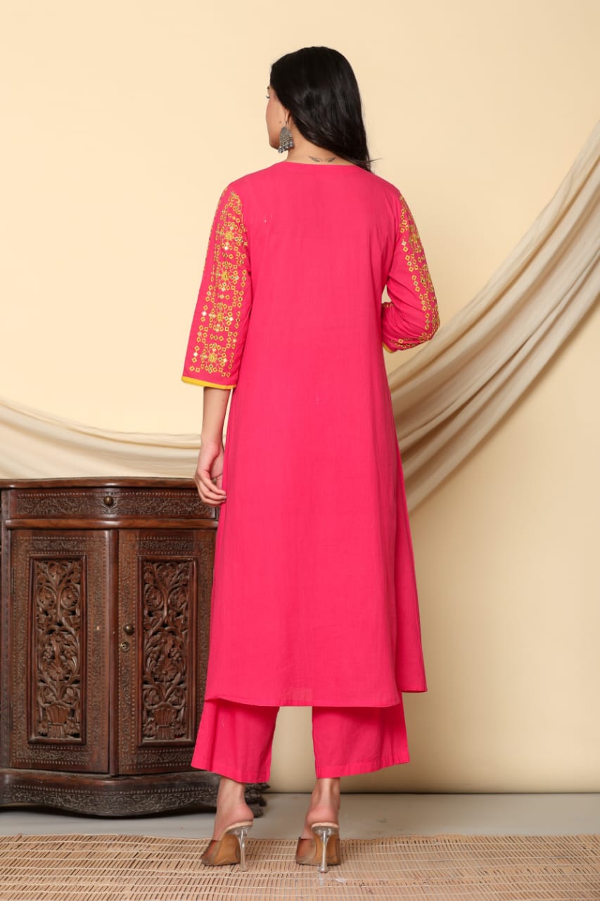 Mika Punch Embroidery Kurta Pant Set