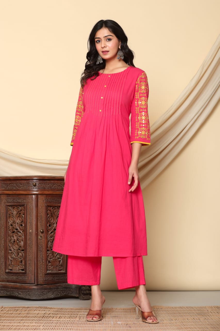 Mika Punch Embroidery Kurta Pant Set