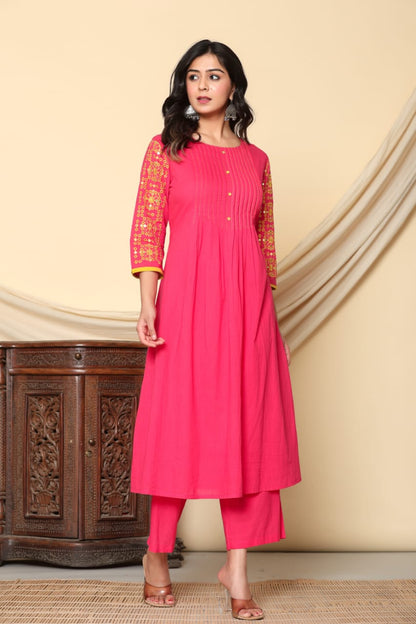 Mika Punch Embroidery Kurta Pant Set