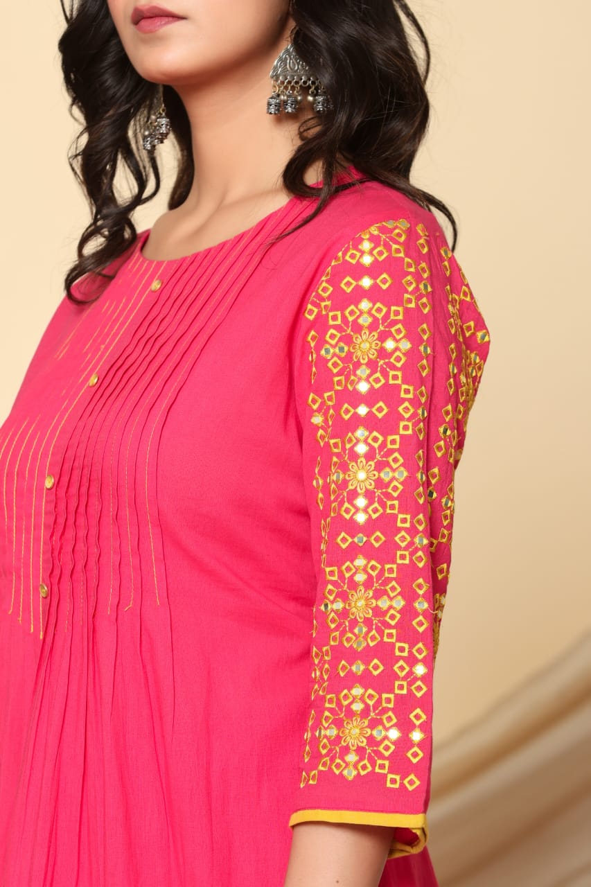 Mika Punch Embroidery Kurta Pant Set