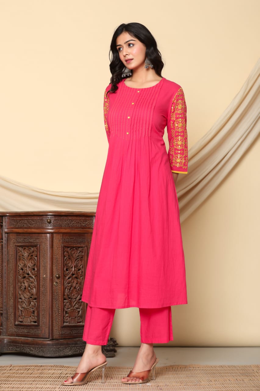 Mika Punch Embroidery Kurta Pant Set