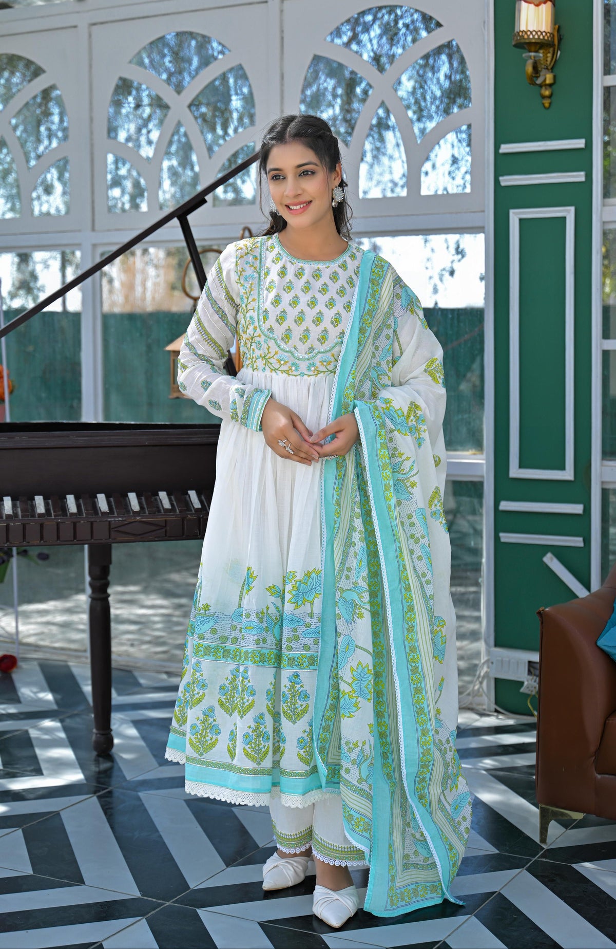 Lakshita arctic Printed Cotton Suit Set