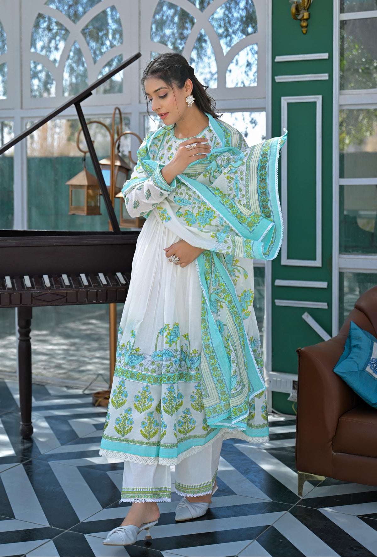Lakshita arctic Printed Cotton Suit Set