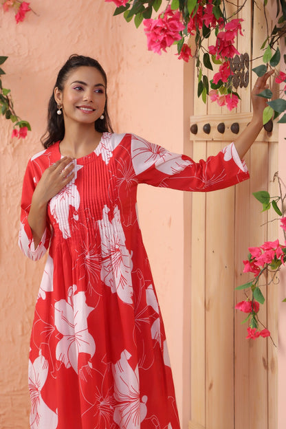 Colba Scarlet Floral Printed Co-ord Set