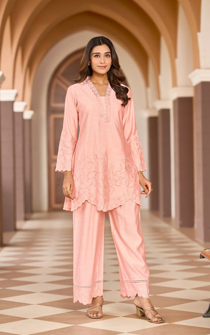 Ayat apricot cotton Linen Co-ord Set