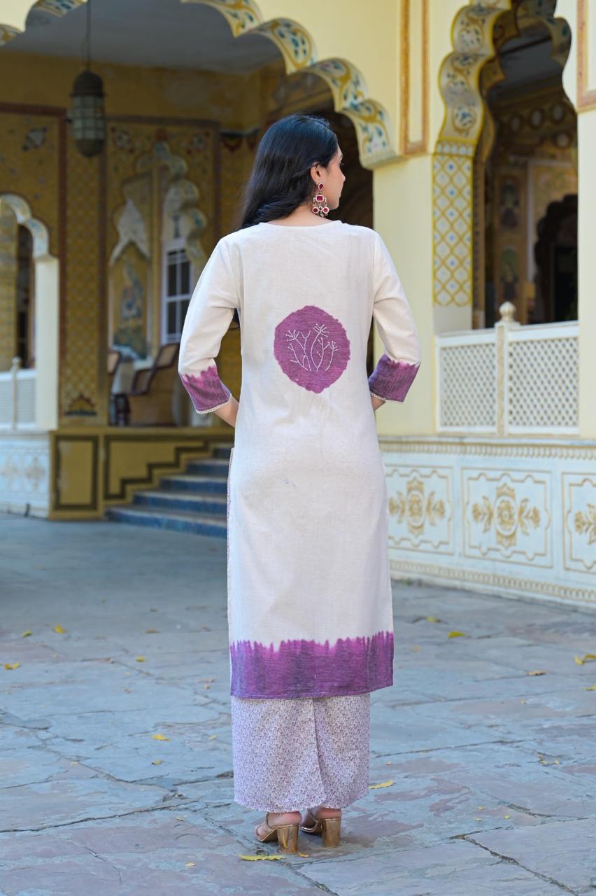 Bhakti Orchid cotton suit set