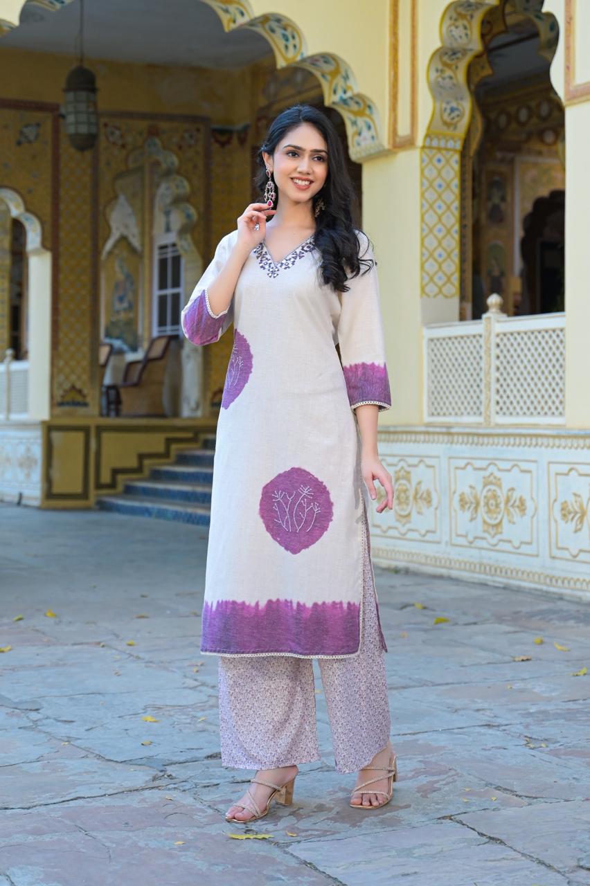 Bhakti Orchid cotton suit set