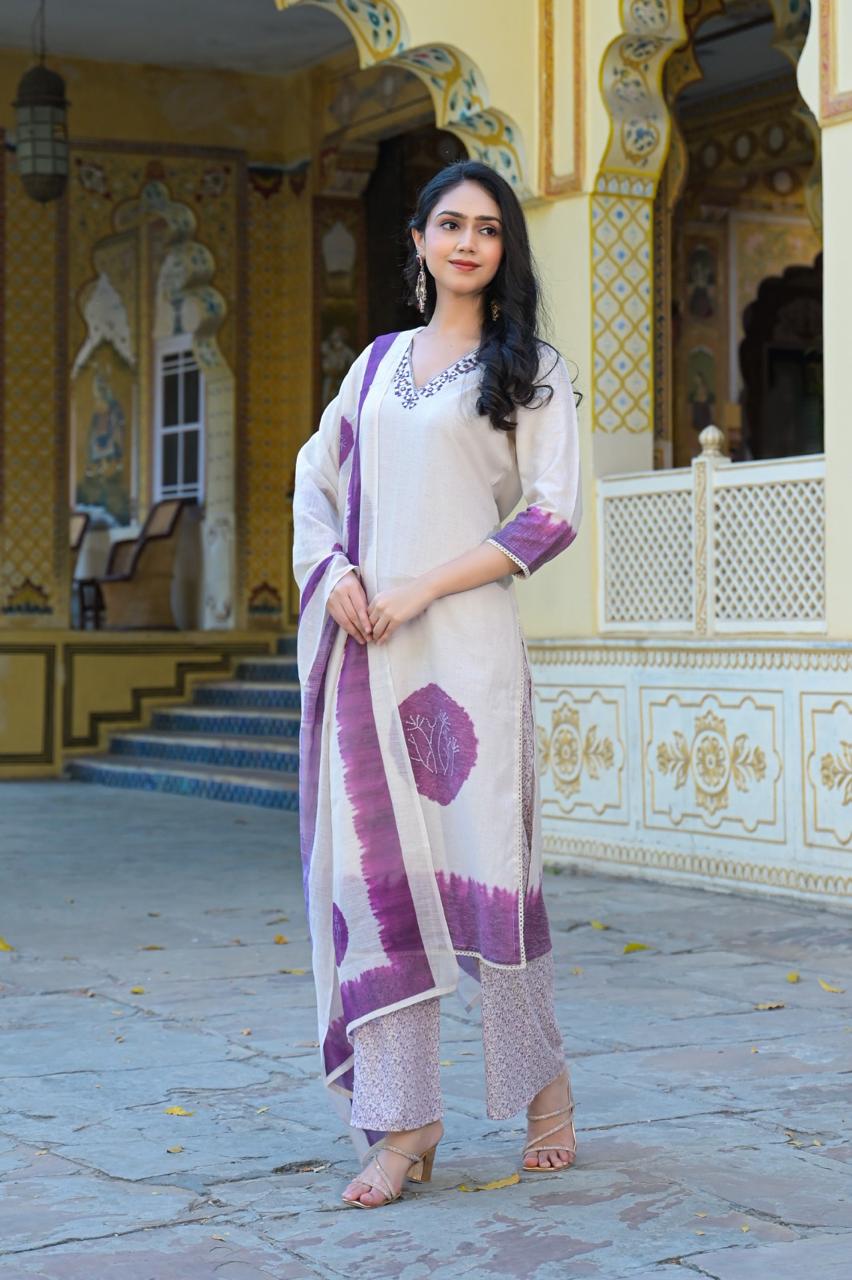 Bhakti Orchid cotton suit set