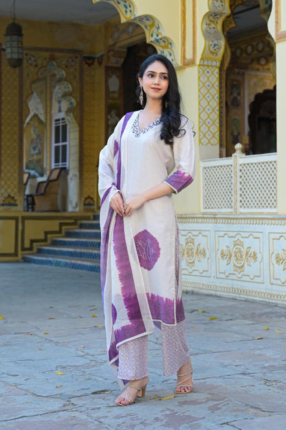 Bhakti Orchid cotton suit set