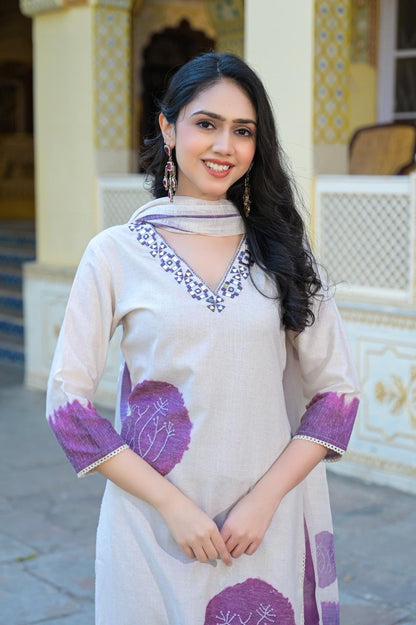 Bhakti Orchid cotton suit set