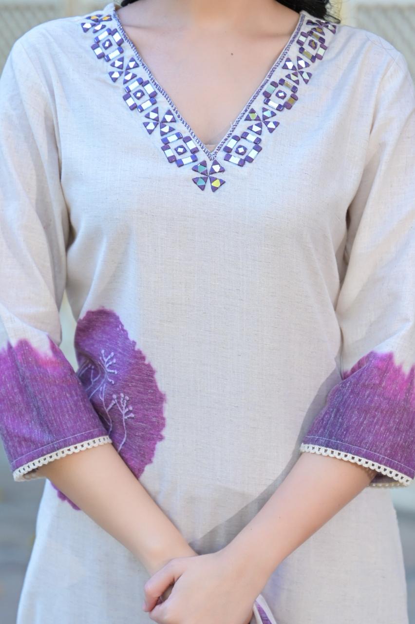 Bhakti Orchid cotton suit set