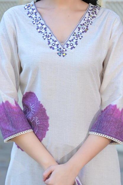 Bhakti Orchid cotton suit set