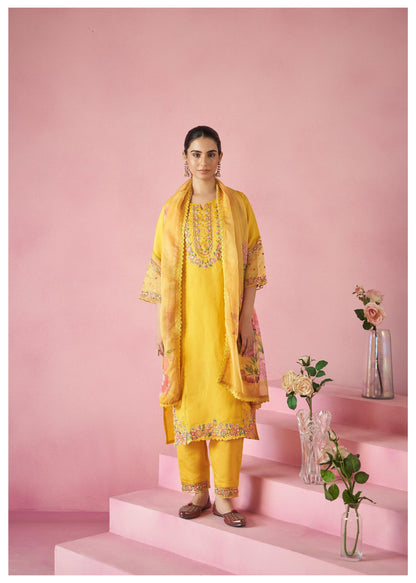 Nadira Gold Embroidery Lawn Suit Set