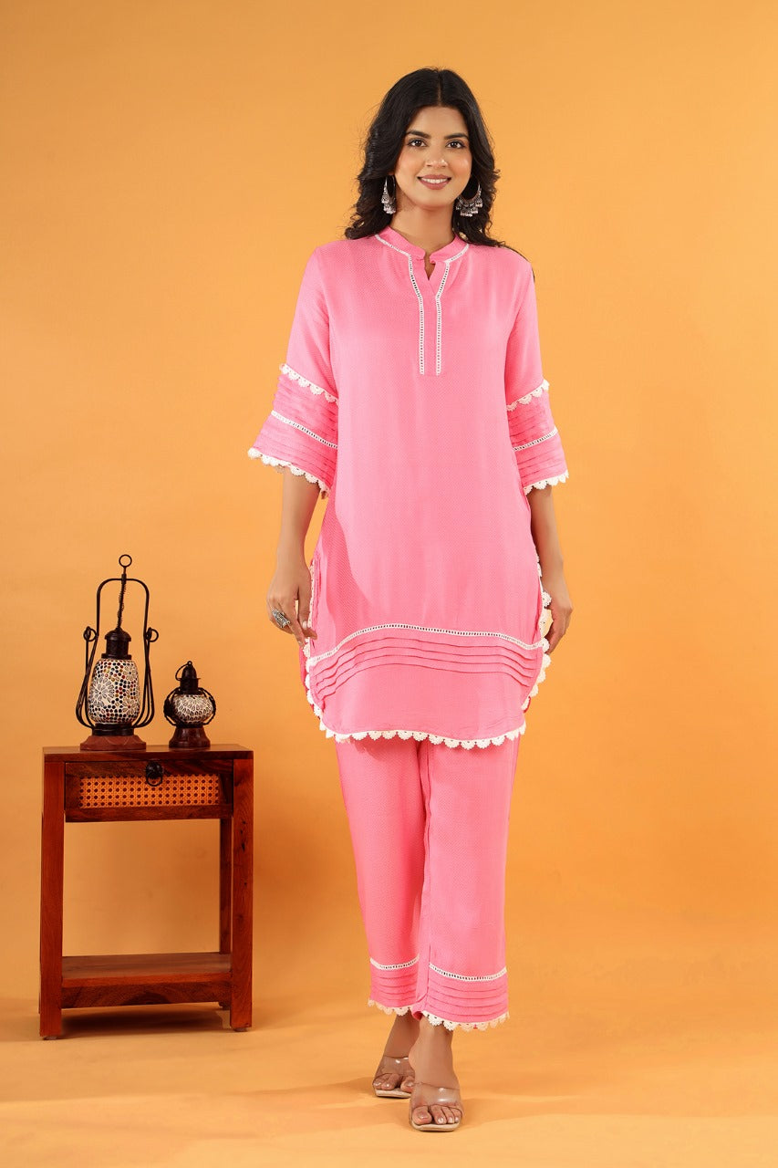 Pawan softpink cotton co-ord set
