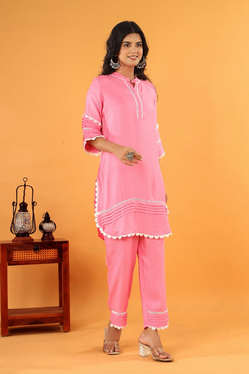 Pawan softpink cotton co-ord set