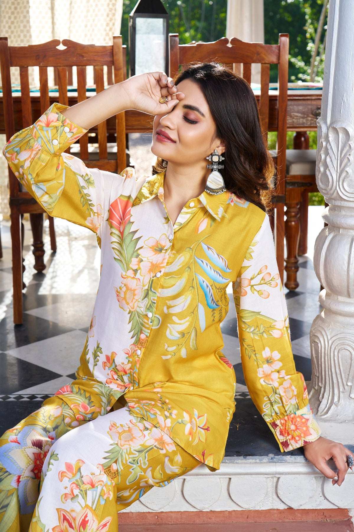 vastramaya amber cotton printed co-ord set