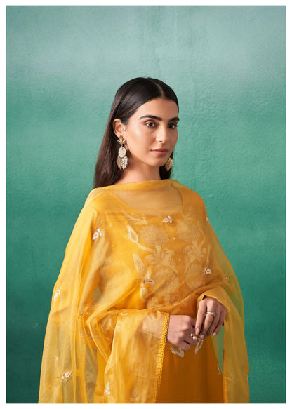 Nadira honey embroided Lawn suit set