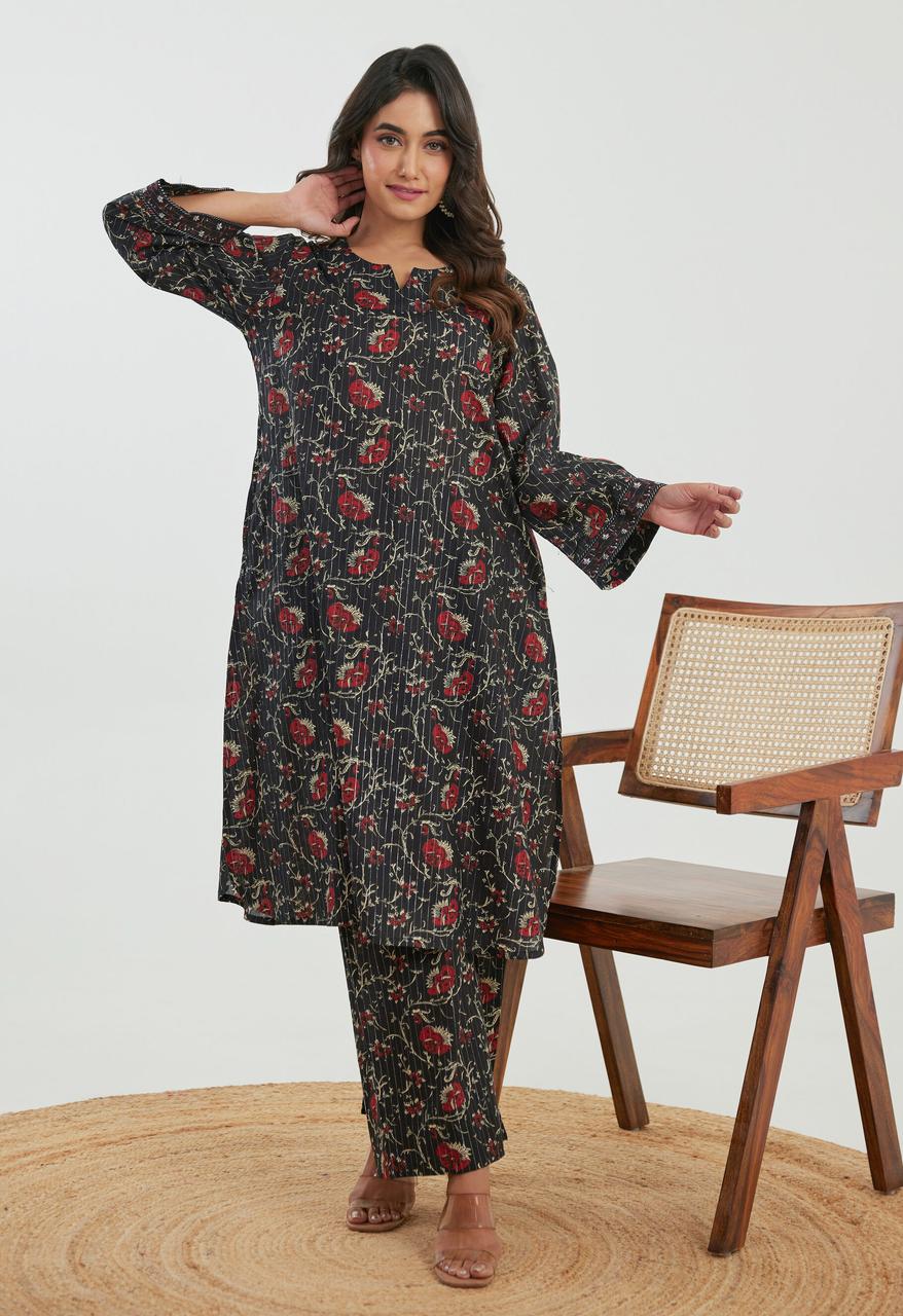 Samragi jade Printed Cotton Co-ord Set
