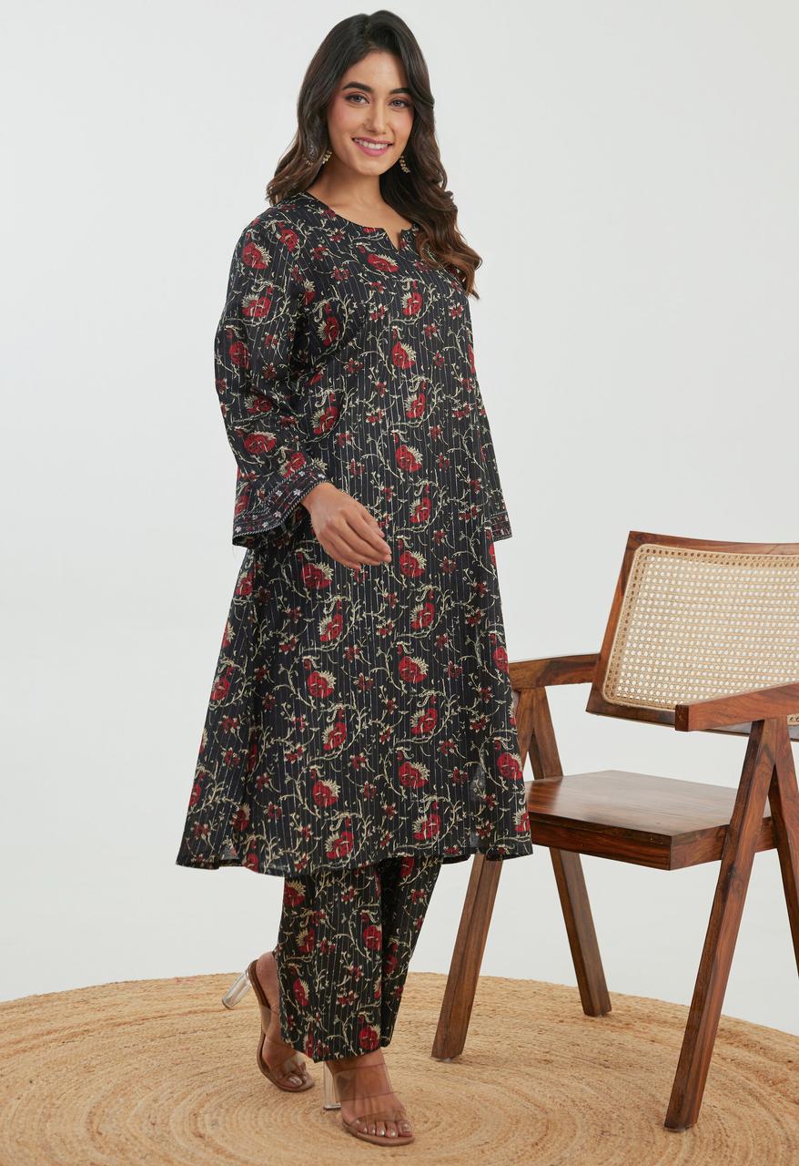 Samragi jade Printed Cotton Co-ord Set