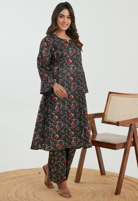 AutumnLane Samragi jade Printed Cotton Co-ord Set